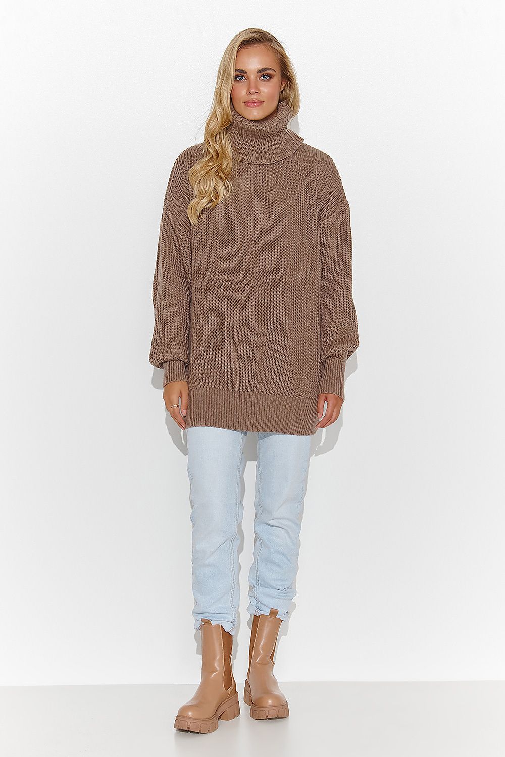  Rollkragenpullover model 185216 Makadamia 